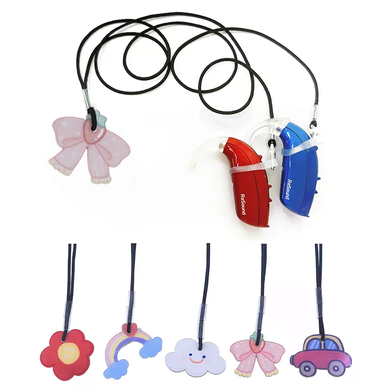 Hearing Aid Rope Lanyard Cartoon Fashionable BTE Hearing Aid Clip Holder For Children Kids Elderly Anti Lost Single/Double Ear