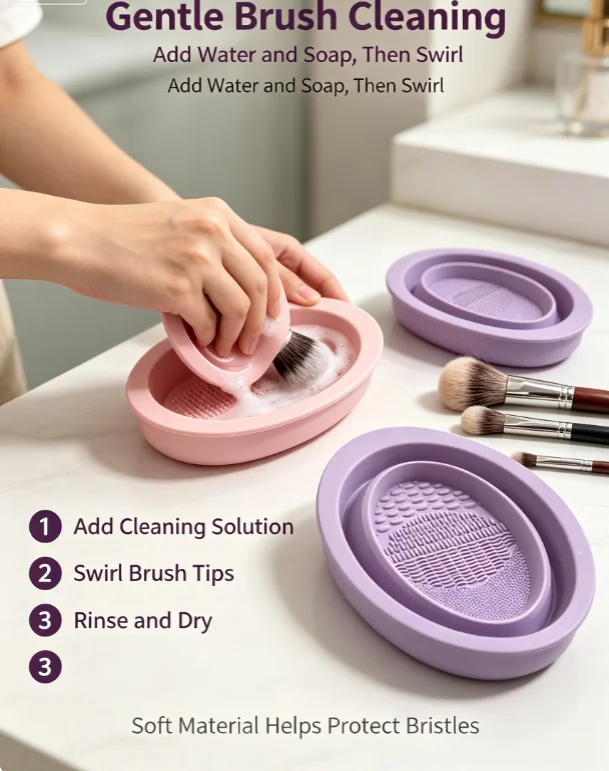 Beauty Makeup Sponge - Tigela Dobrável de Silicone para Limpeza