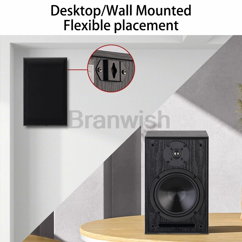 6.5 Inch Subwoofer 100W*2 Power Speaker Passive Bookshelf Speaker Two-Way Surround Sound Desktop HiFi Speaker Sound Box Speaker