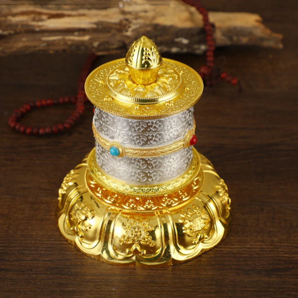 Finger twisting prayer wheel, Six-character mantra, Avalokitesvara heart spell rotating scripture tube, Buddha front ornament