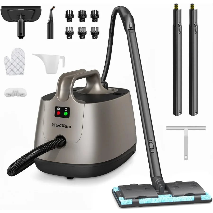 

Мощный многоцелевой пароочиститель для домашнего использования с температурой 293F и давлением 58 фунтов на квадратный дюйм, емкостью 50 унций, идеально подходит для ковров.