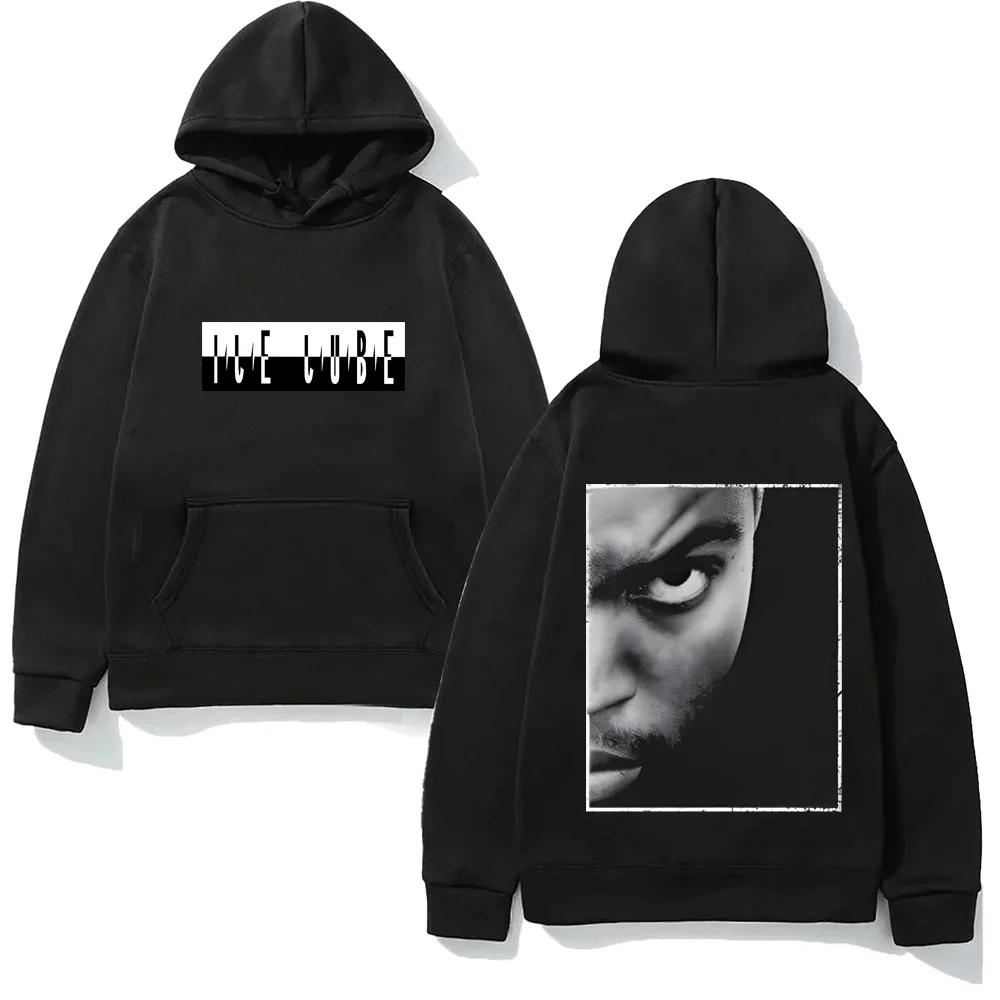 Ice Cube Photo Back Black Hoodie 2025 New Same as official website Grunge Sweatshirts Punk Long Sleeve Clothing Hooded Pullovers