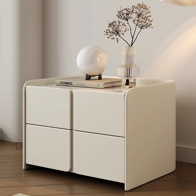 

Luxury Wooden Nightstands Modern White Creative Nordic Unique Small Bedside Table Mobile Mesa De Noche Inteligente Furniture