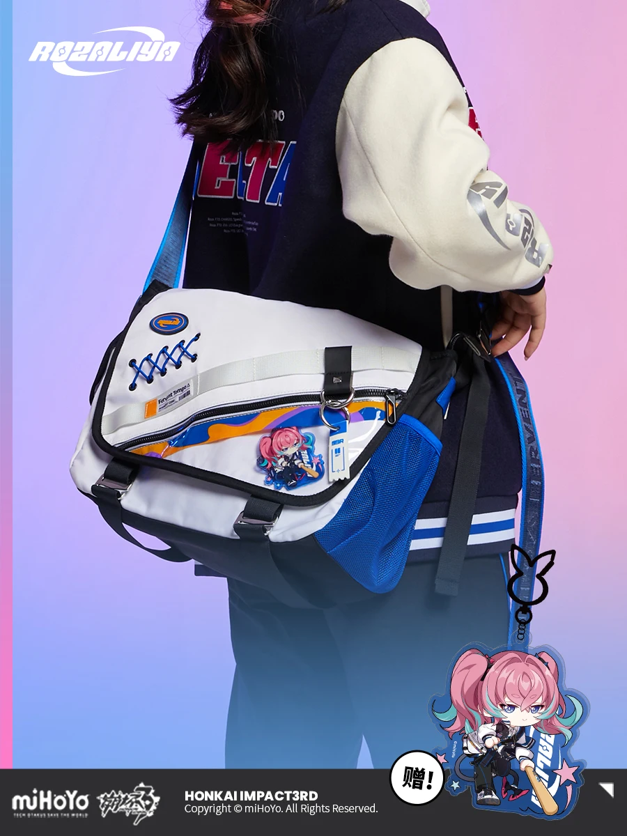 

MiHoYo Official Honkai Impact 3 Satchel Doujin Fanatical Blues Theme Knapsack Multifunction Bag Shoulder Bag Birthday Gifts