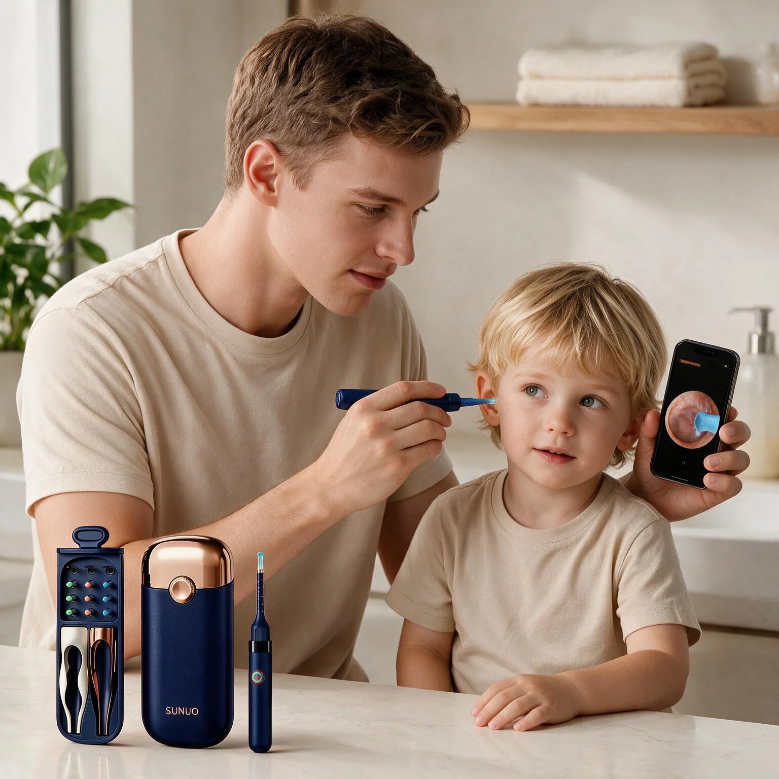 JianYouCare Ear Wax Removal Kit Visual Ear Cleaning Set Nose Stubborn Dirt Picker 800W HD Endoscope Tweezer Wi-Fi App Family Use