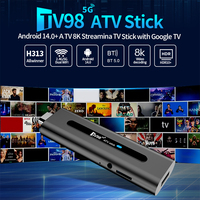 TV98 ATV H313 Android TV Stick 14.0 8K 2.4G 5G WiFi Quad Core BT5.0 Set Top Box Smart TV Box for Network Media Player