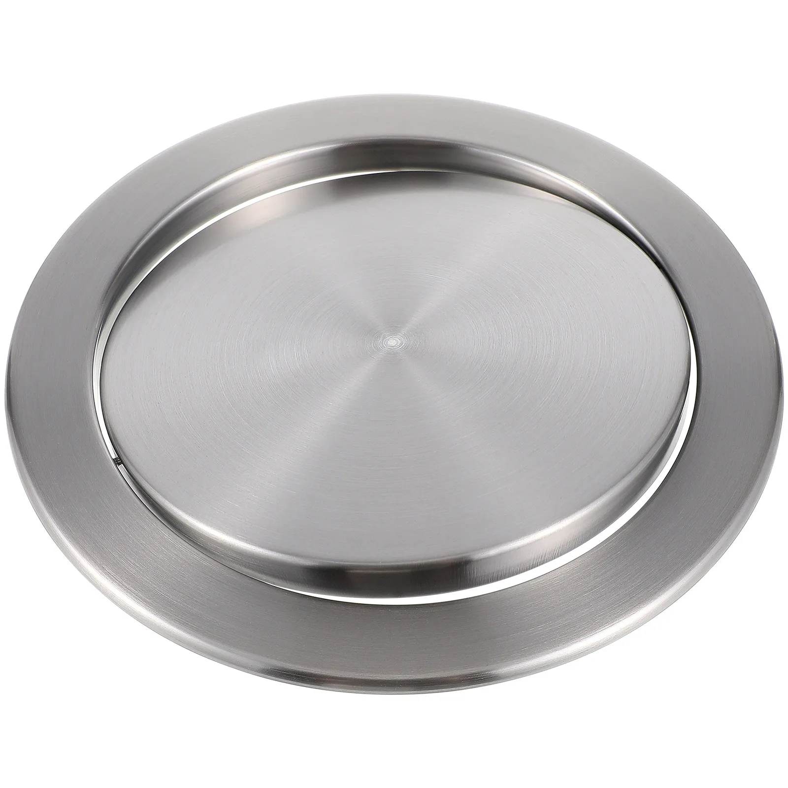 

Stainless Steel Round Recessed Countertop Trash Lid Swinging Flap Design for Kitchen Bathroom Tabletop Embedded Waste Bin Cover