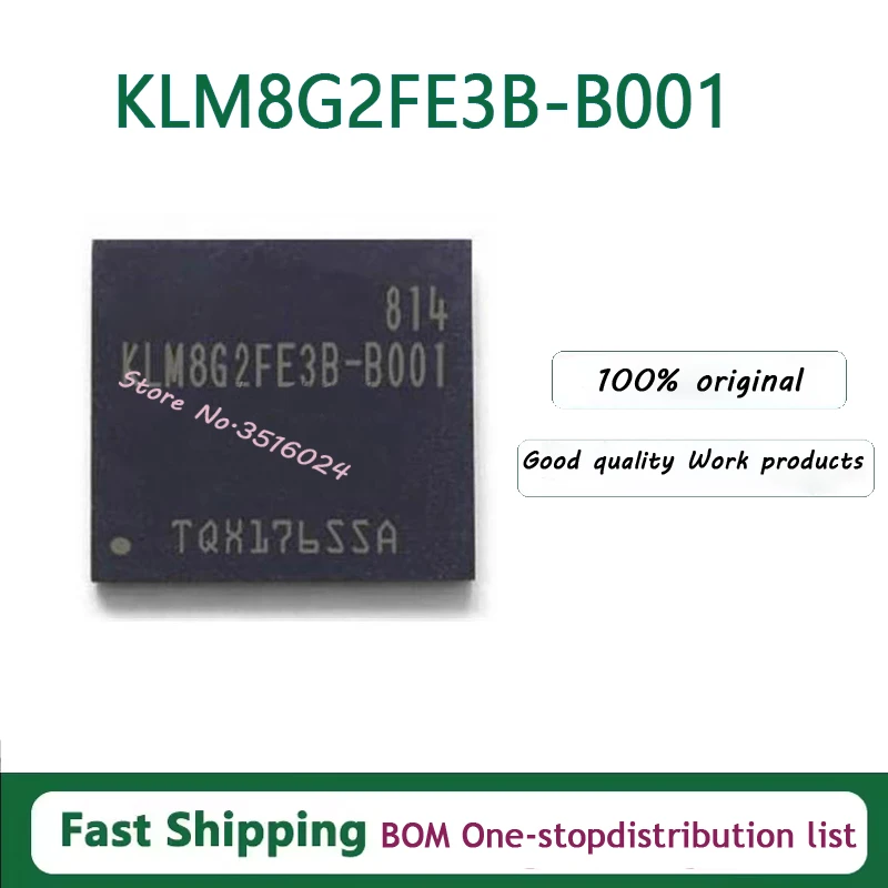 

5PCS/lot KLM8G2FE3B-B001 BGA153 EMMC 4.5 8GB K4A8G165WC-BCTD BGA-96 DDR4