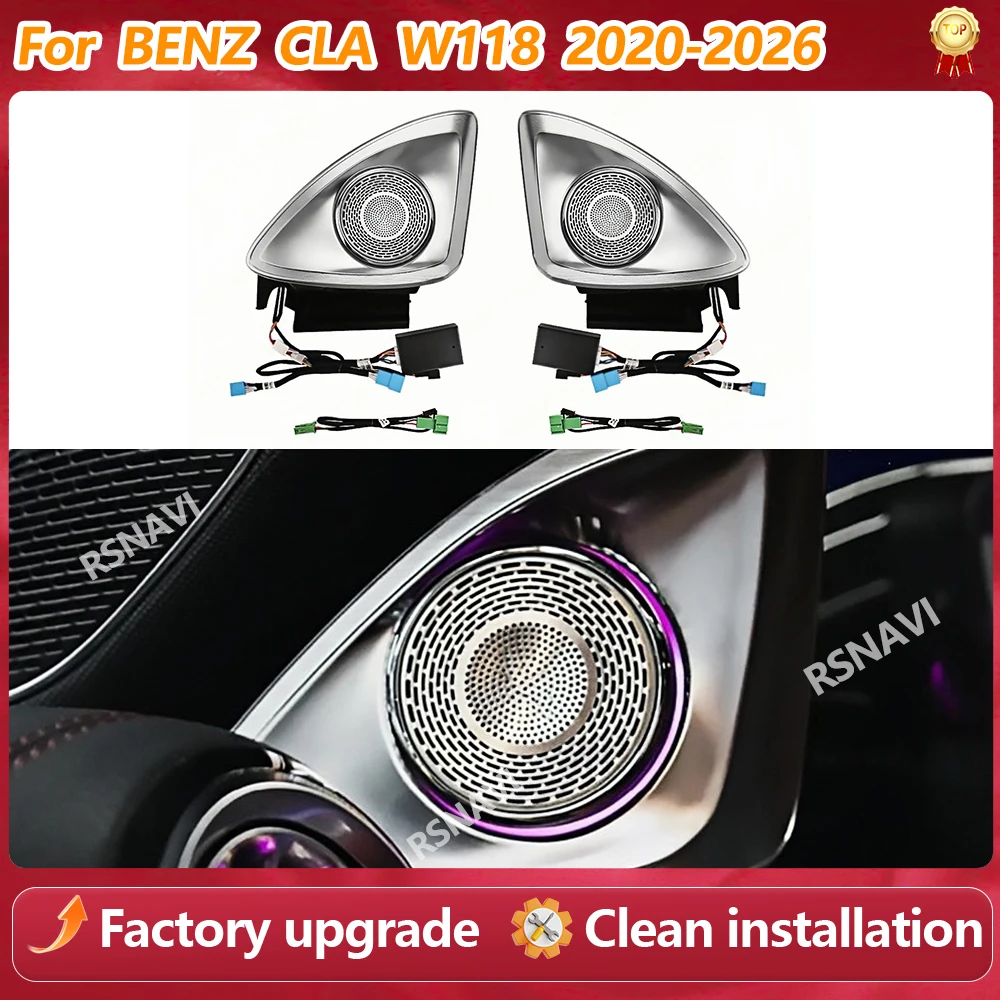 64 Colors 4D Rotating Tweeter Speaker for Mercedes-Benz CLA W118 C118 2020-2026 Car Upgrade Part