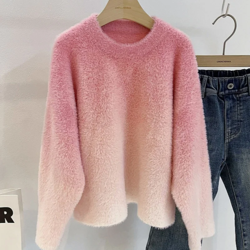 

Girls Sweater Wool Coat Kids Tops Knitting 2024 Loose Thicken Warm Winter Autumn School Pullover Christmas Gift Children's Cloth