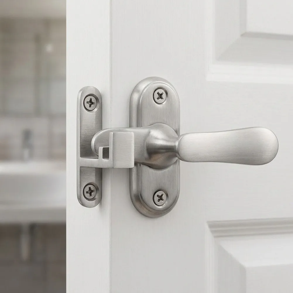 For Rotating Lever Latch Lock for Barn Doors Smooth Operation Double Mechanical Snap Flush Mount Stainless Steel