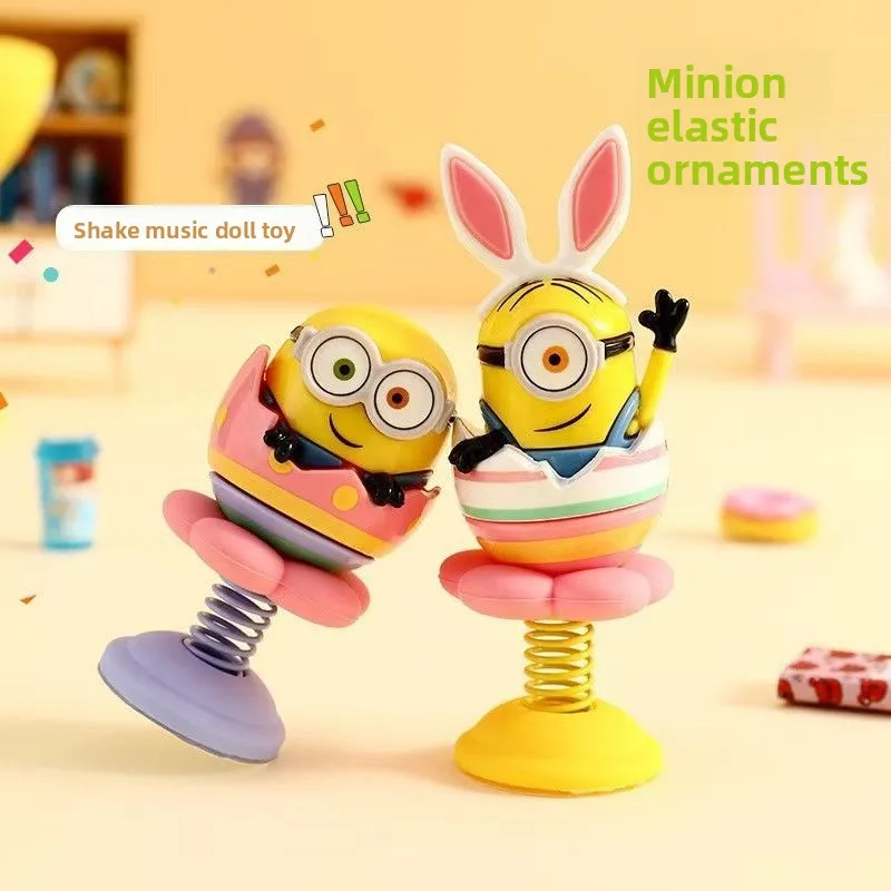 

Minions cartoon cute shake toy desktop decoration kawaii car decoration figurine stress relief toy anime peripheral wholesale