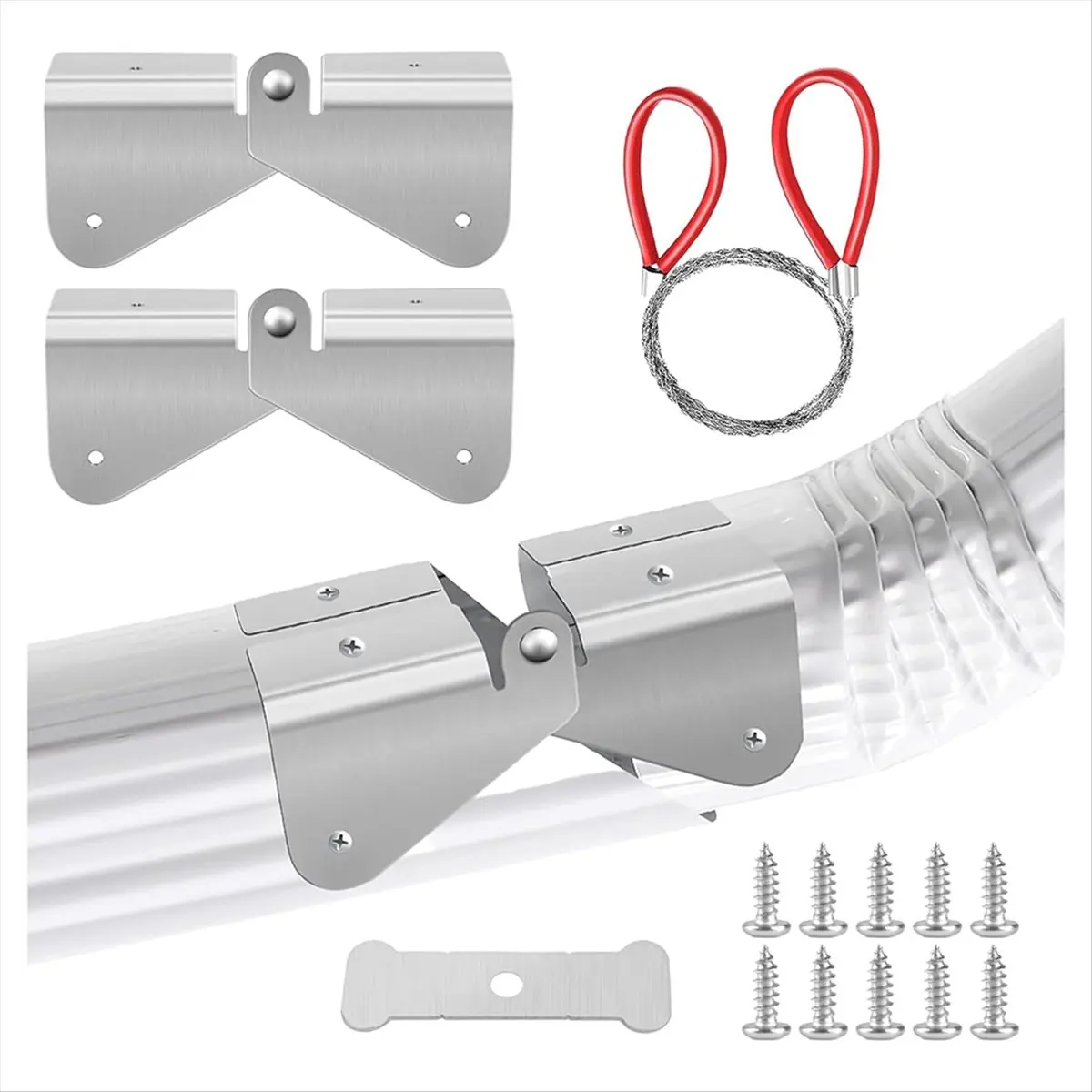 AA83 Gutter Downspout Hinges,1 Pair/2 Pcs Gutter Extension Hinge,Down Spout Drain Extension Hinge,for Square Rectangle Gutter