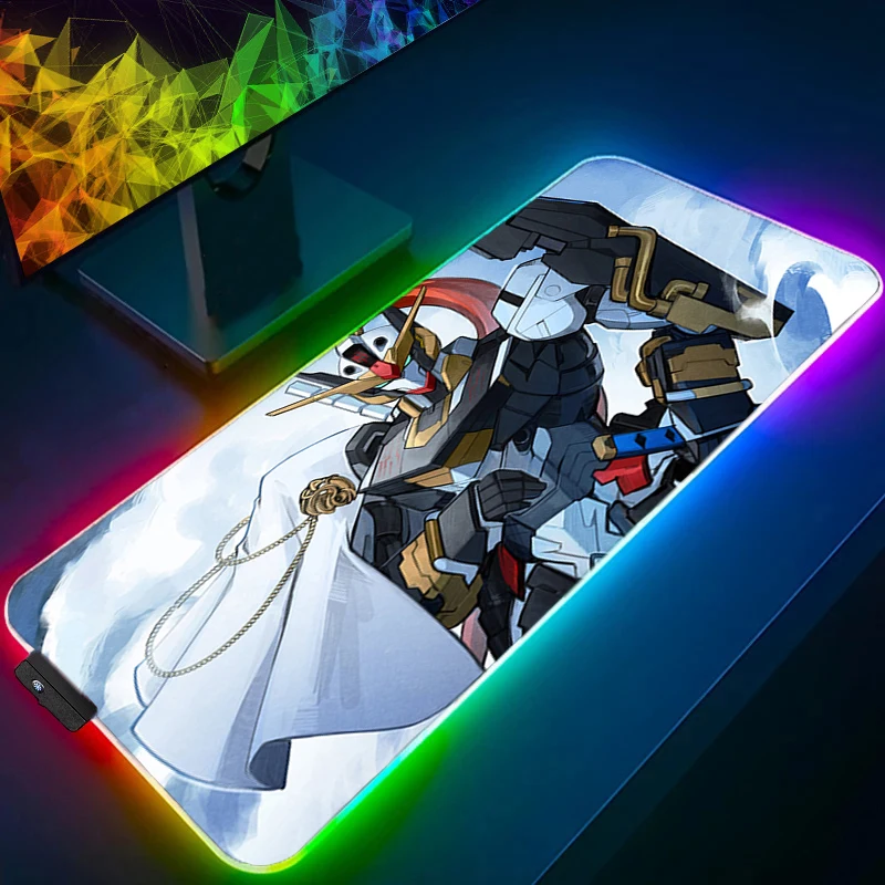 

RGB Mouse Pad Mechanical Warrior G-gundam A-aerial Backlight Large PC Computer Game Gaming LED Mousepad Keyboard Desk Mat Carpet