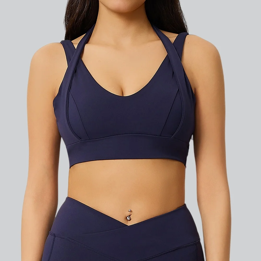 

Sexy Yoga Bra Women Cross Strap Yoga Vest Sports Underwear Tights High Strength Breathable Push Up With Chest Pad Fitness Tops