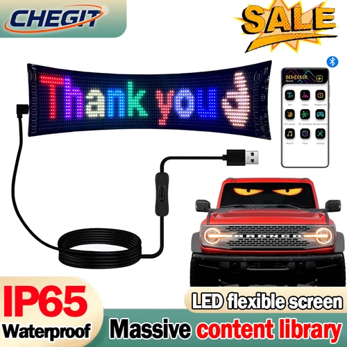 Pantalla LED Flexible con ojo de camión, Panel de píxeles de matriz artesanal, luz de desplazamiento, animación de texto, Control por aplicación, patrón, decoración de exhibición