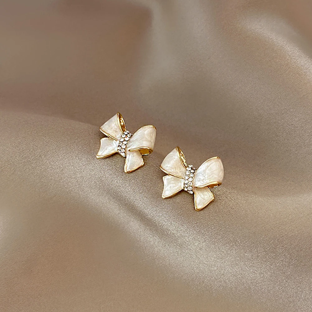 

1 Pair Small Bow For Women Girls Modern Stud Ear Decor Lightweight Daily Wear Party Jewelry Bow Earrings Studs Women Earrings