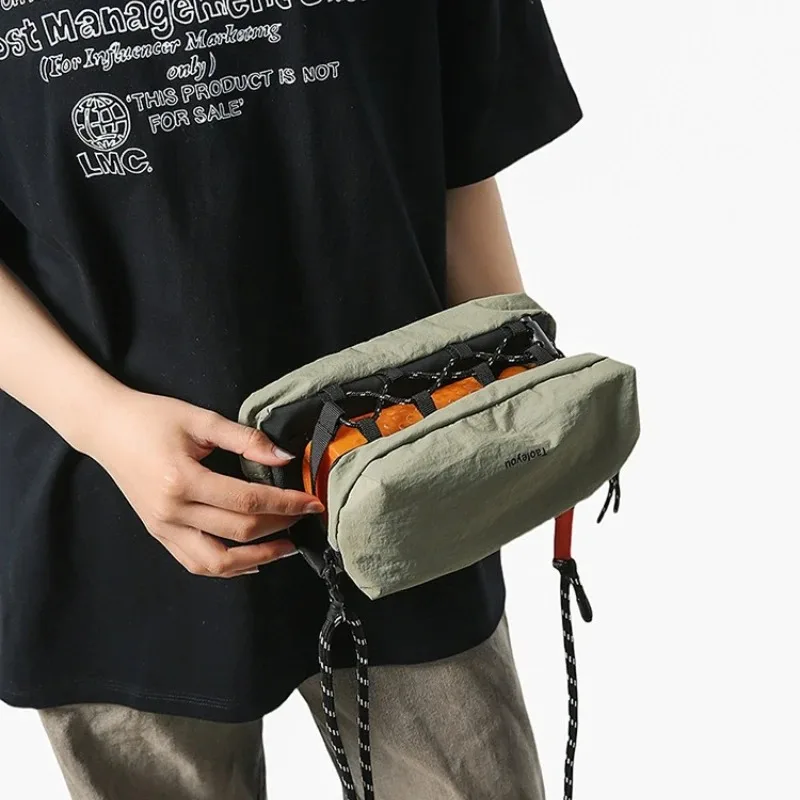 Ultra Lightweight Crossbody Bag Men Fashion Drawstring Men's Crossbody Bags Double Layer Outdoor Hiking Water Bottle Bag Handbag
