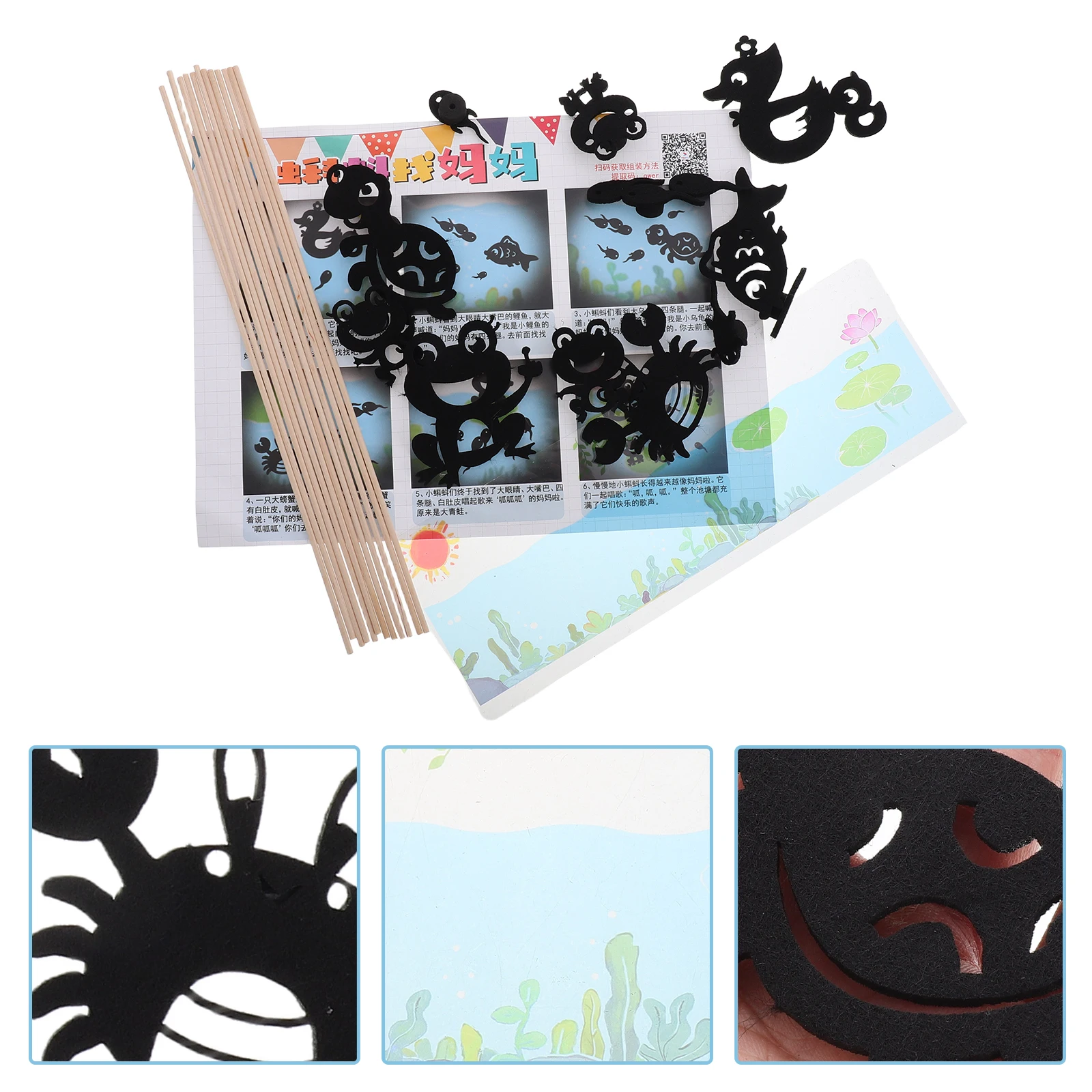 Kleuterschool Leermiddelen Schaduwpuppetten Speelgoed Marionet Theater Kinderen Veilige materialen Interactief leren Kerstmis Kleuterschool