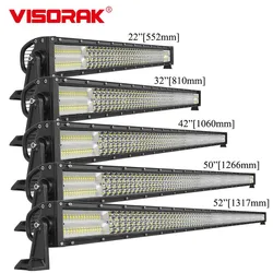22 32 42 52inch Straight Curved LED Work Light Bar Car Truck IP68 Spot Flood LED Lighting Bar SUV Offroad 4x4 4wd Driving Lights