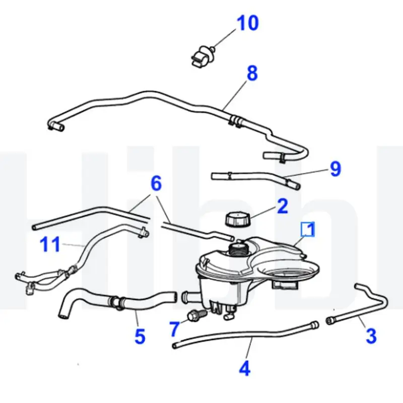 HIBBL Auto Spare Parts Expansion Coolant Reservoir Tank For Jaguar X-Type 2001-2010 C2S18320 C2S2738 C2S46861 MJA4440BA