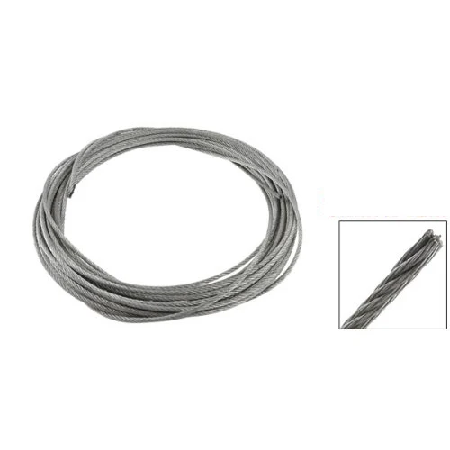 3mm Diameter Flexible Stainless Steel Wire Rope Cable 12 Meter Length