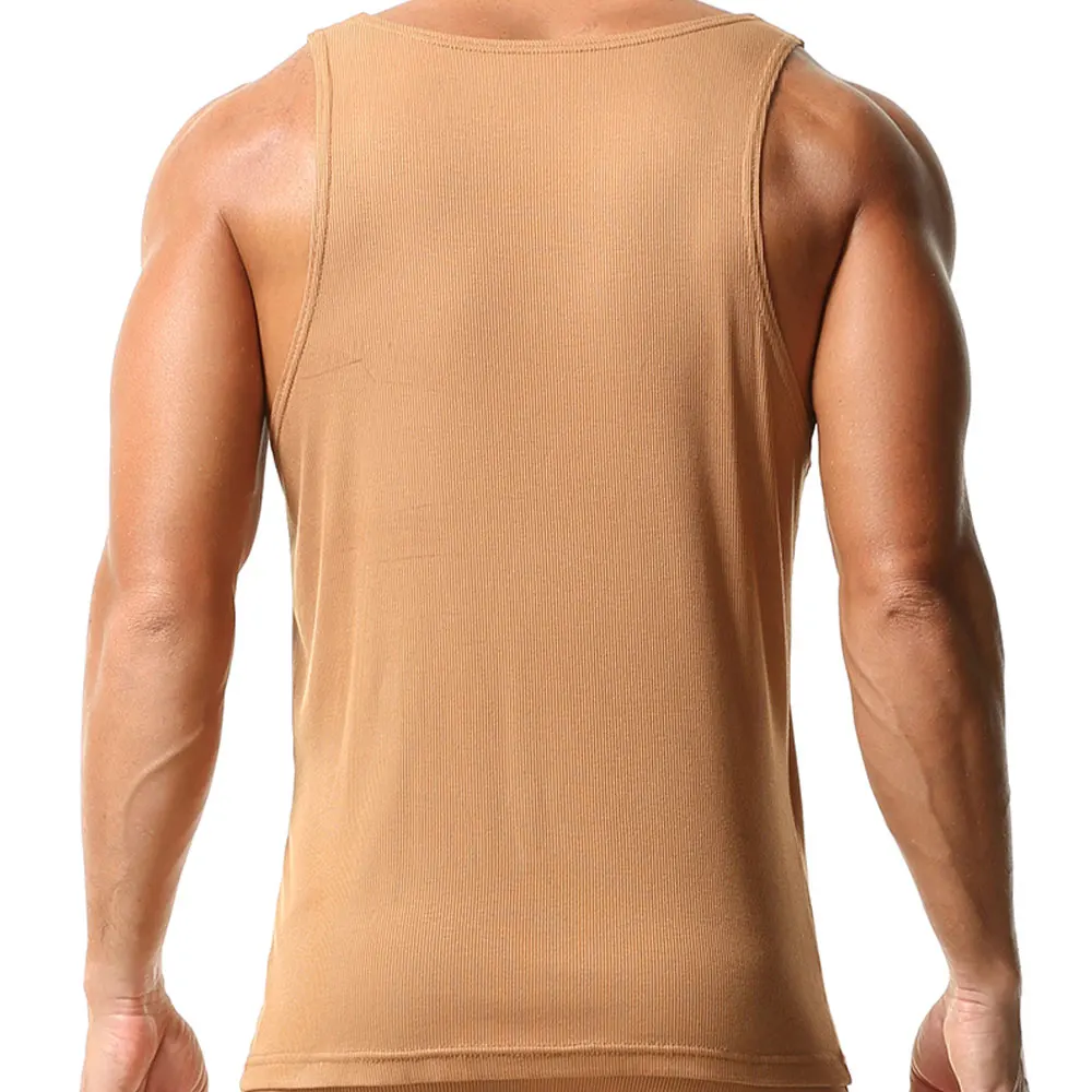 TAUWELL Men's Ribbed Wrap Deep V Neck Tank Top Soft Stretch Fabric Sleeveless Muscle Shirt for Gym And Casual Wear