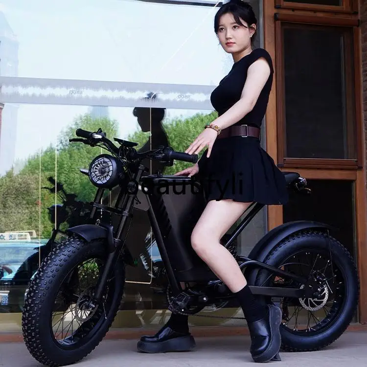 Electric bicycle off-road motorcycle small retro variable speed power bicycle adult battery car