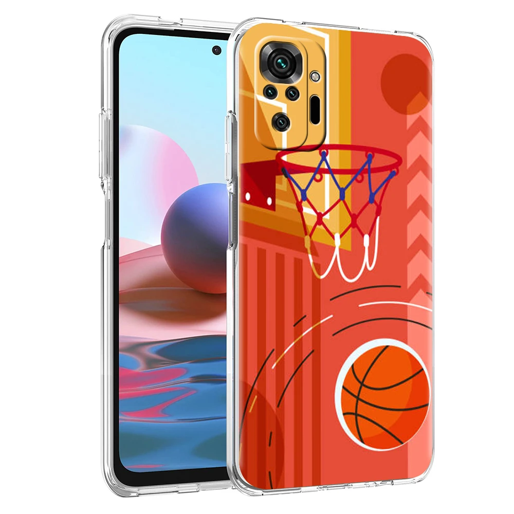 Basketball Basket Sports Phone Case Cover for Redmi Note 10 11 11T 7 8 8T 9 K40 Gaming 9A 9C Pro Plus Transparent Shell