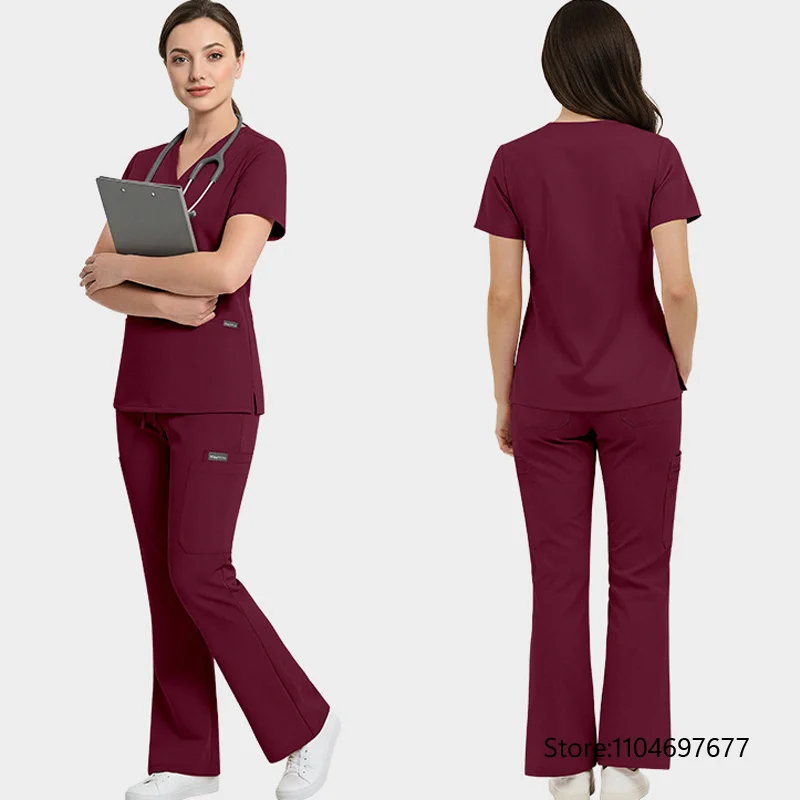 New Hospital Doctor Workwear Unisex Surgery Top+Pants Women Medical Nurse Uniforms Dental Nurse Scrub Set Lab Work Clothes Suits view 5