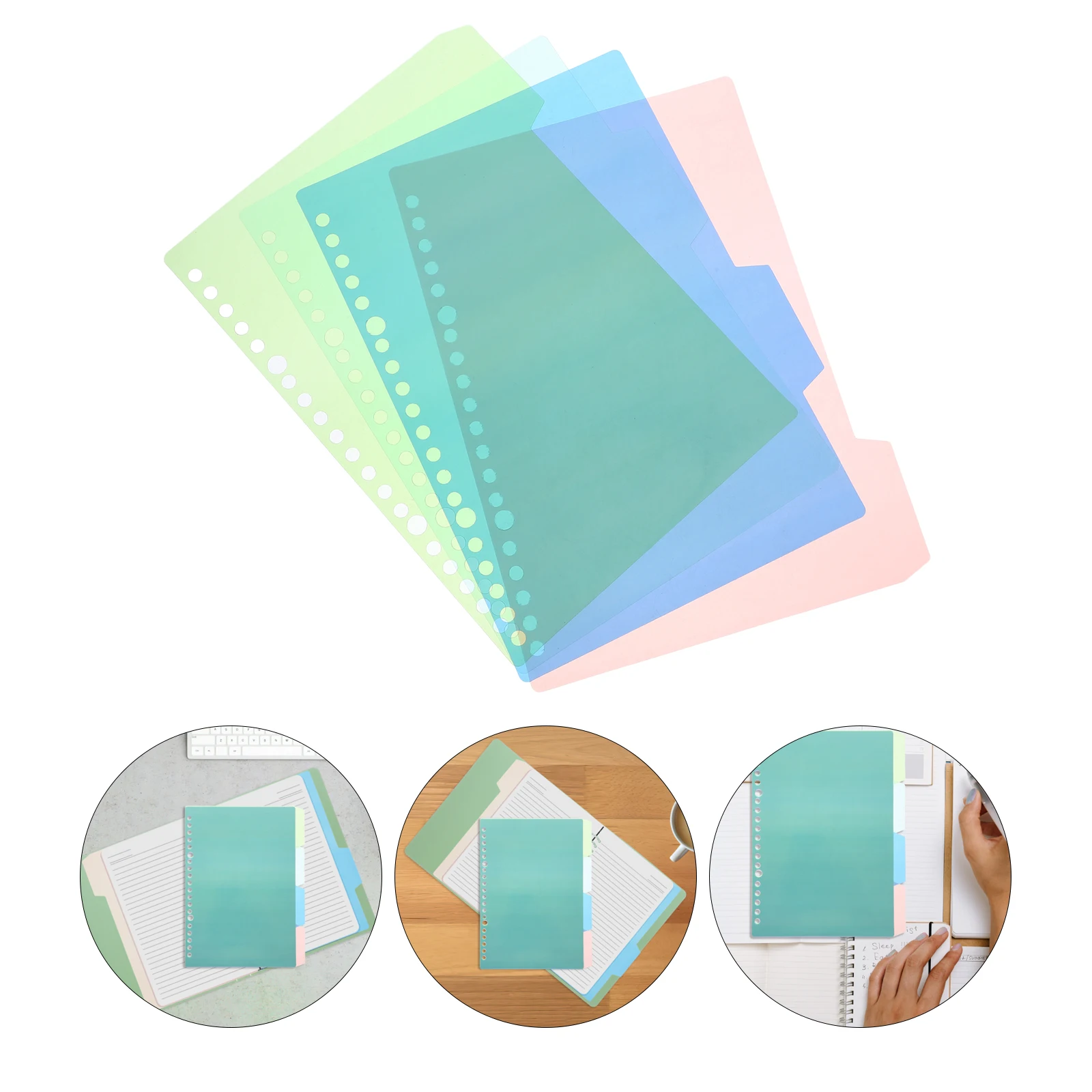 10 Sets 4 Colors Retro Index Dividers A5 B5 Notebook Tabs Page Markers Binder Separators Document Organizer Plastic Notepad