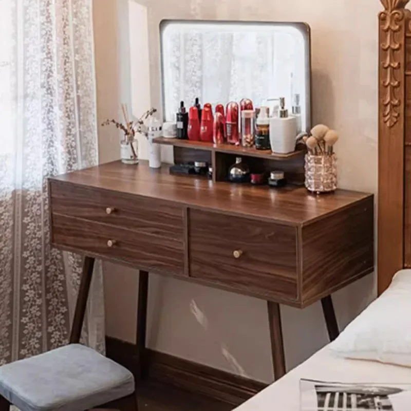 Girl Storage Dresser Eithe Vintage Narrow Hotel Waterprrof Mobile Dressing Table Wood Luxury Tocador Maquillaje Room Furniture