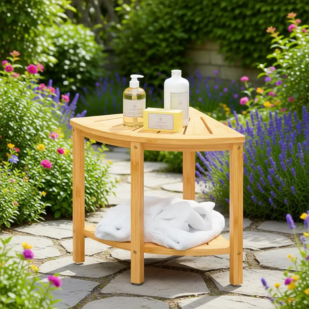 

Компактная водонепроницаемая скамья для душа с полкой для хранения – многофункциональное сиденье для использования в помещении и на улице