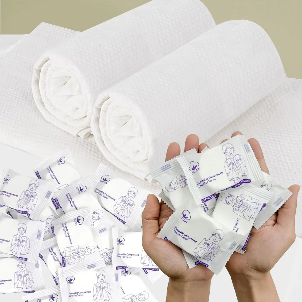 

Extra Large 23x12 Disposable Compressed Towels 16 Pack Lightweight Travel Camping Gym Face Body Reusable
