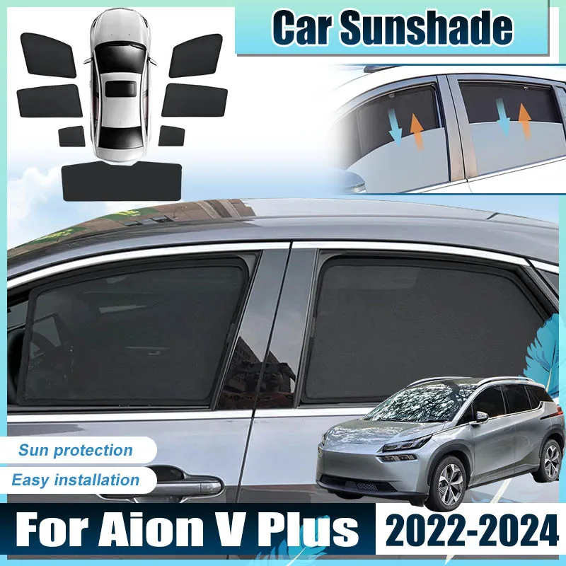 For Aion V Plus MK1 Accessories 2022 2023 2024 Car Window Sun Shade Cover Mesh light Shield Net Sun Blocker Screen UV Protector
