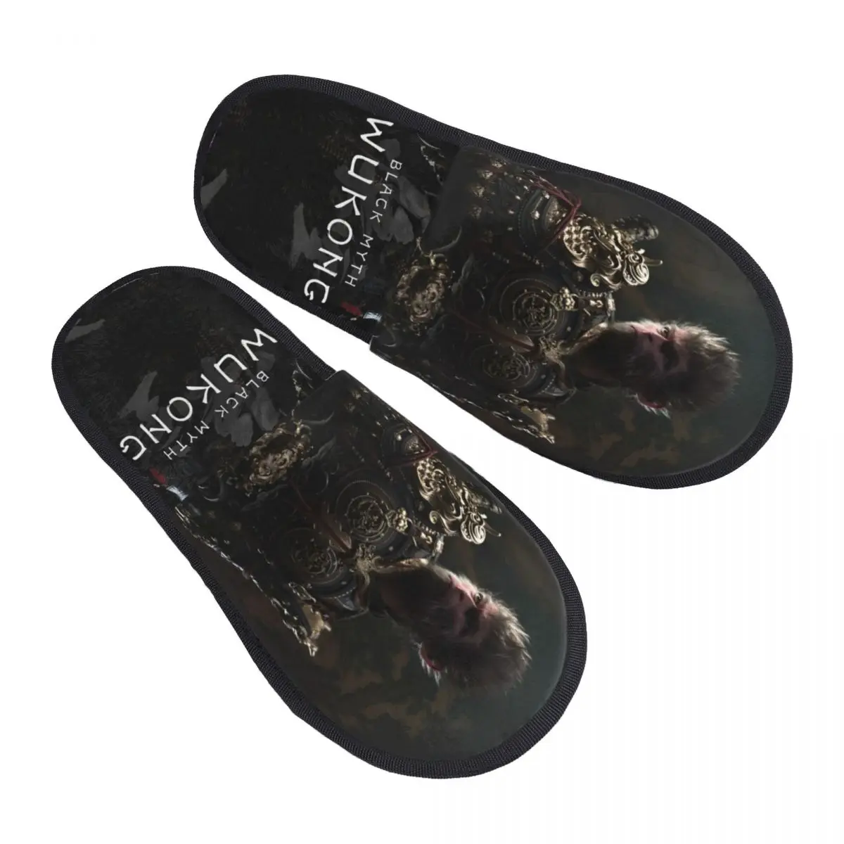 Black Myth Wukong Mythology Game Plush Slippers Living Room Cozy Memory Foam Slippers Non Slip