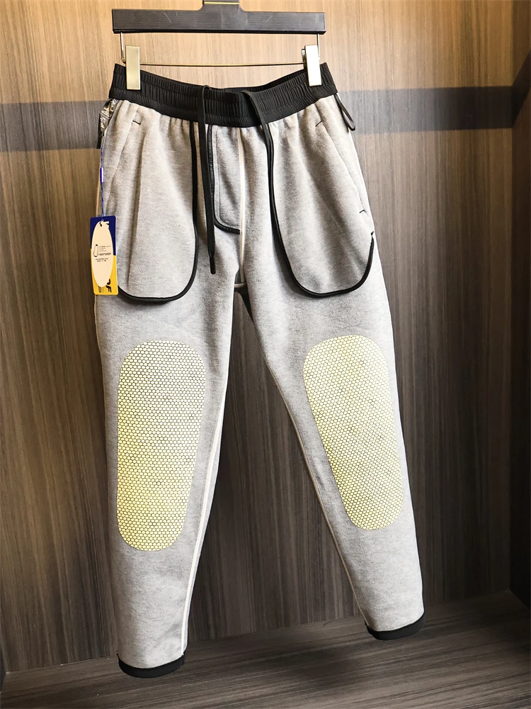 

aphene, прямые мужские повседневные брюки с подогревом на подкладке, зимние теплые модные городские брюки с эластичной резинкой на талии, крепивый матч