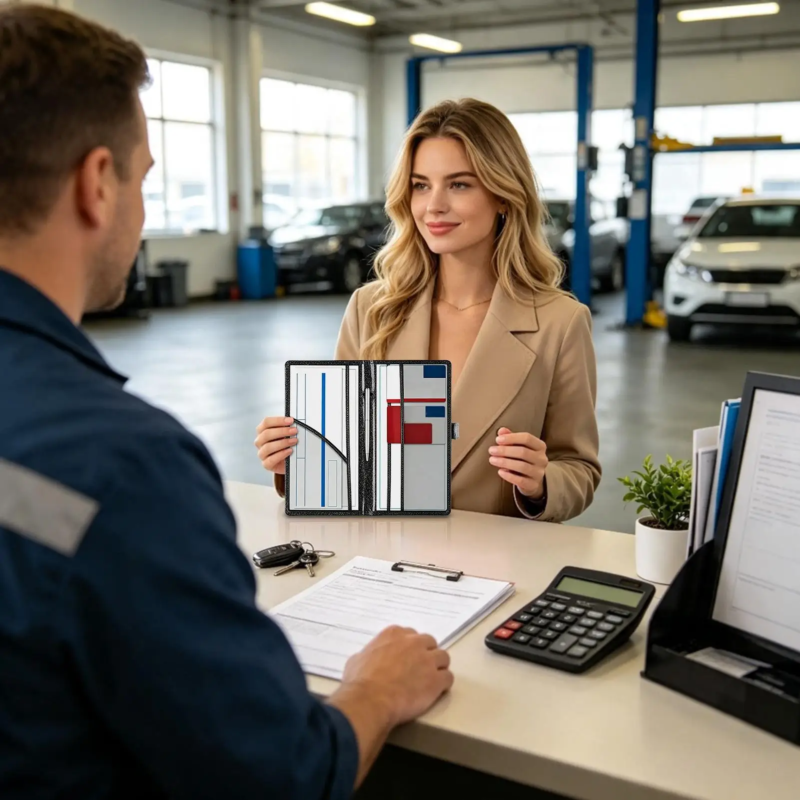 Porte-documents automobile en PU pour assurance et immatriculation, organiseur magnétique pour voiture et camion