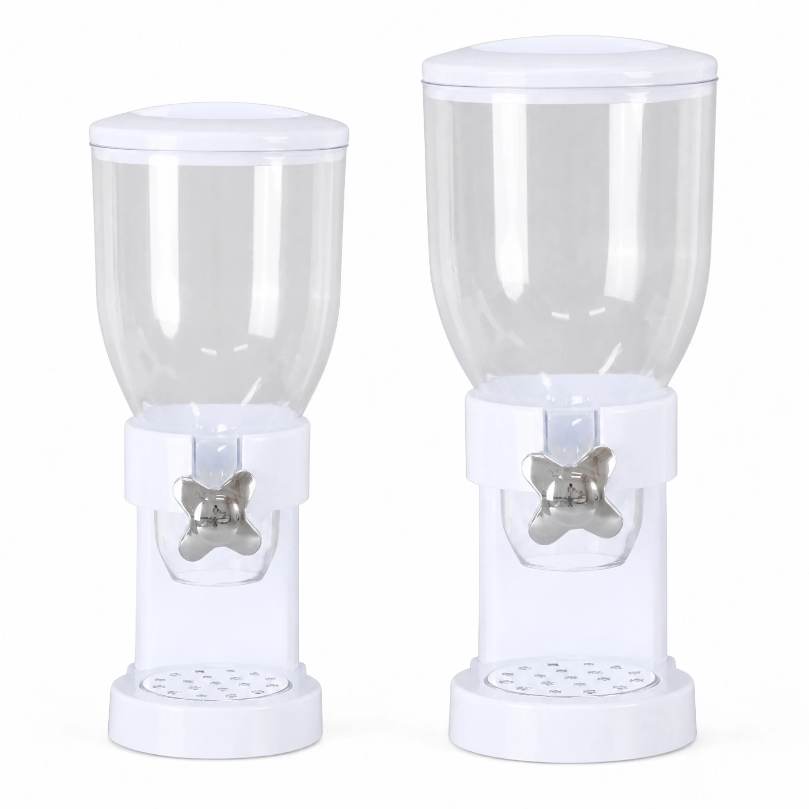 Manual Cereal Dispenser with Receiving Cup Acrylic Dry Food Storage Container with Secure Lid for Space Saving Countertop Use