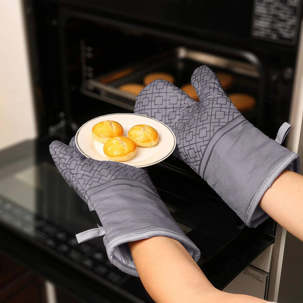 Kitchen Glove Oven Mittens And Pot Holders High Heat Resistant 600° Extra Long  Supplies Bbq Utensils For Baking Microwave