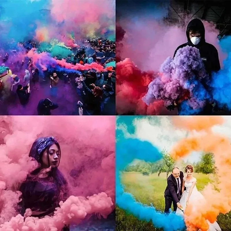 كعك الدخان الملونة حبوب الدخان ماجيك المرحلة تأثير الغلاف الجوي مسلية ديكور الحفلات المحمولة التصوير دعائم الهالوين هدية