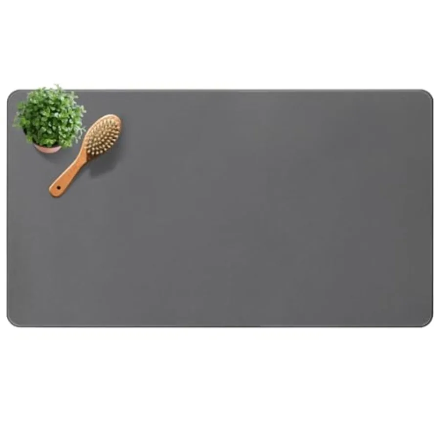 

Large Diatomite Stone Bath Mat, Premium Non-Slip Natural Diatomaceous Earth Bathtub Quick Drying Mats for Bathroom Floor Dark G