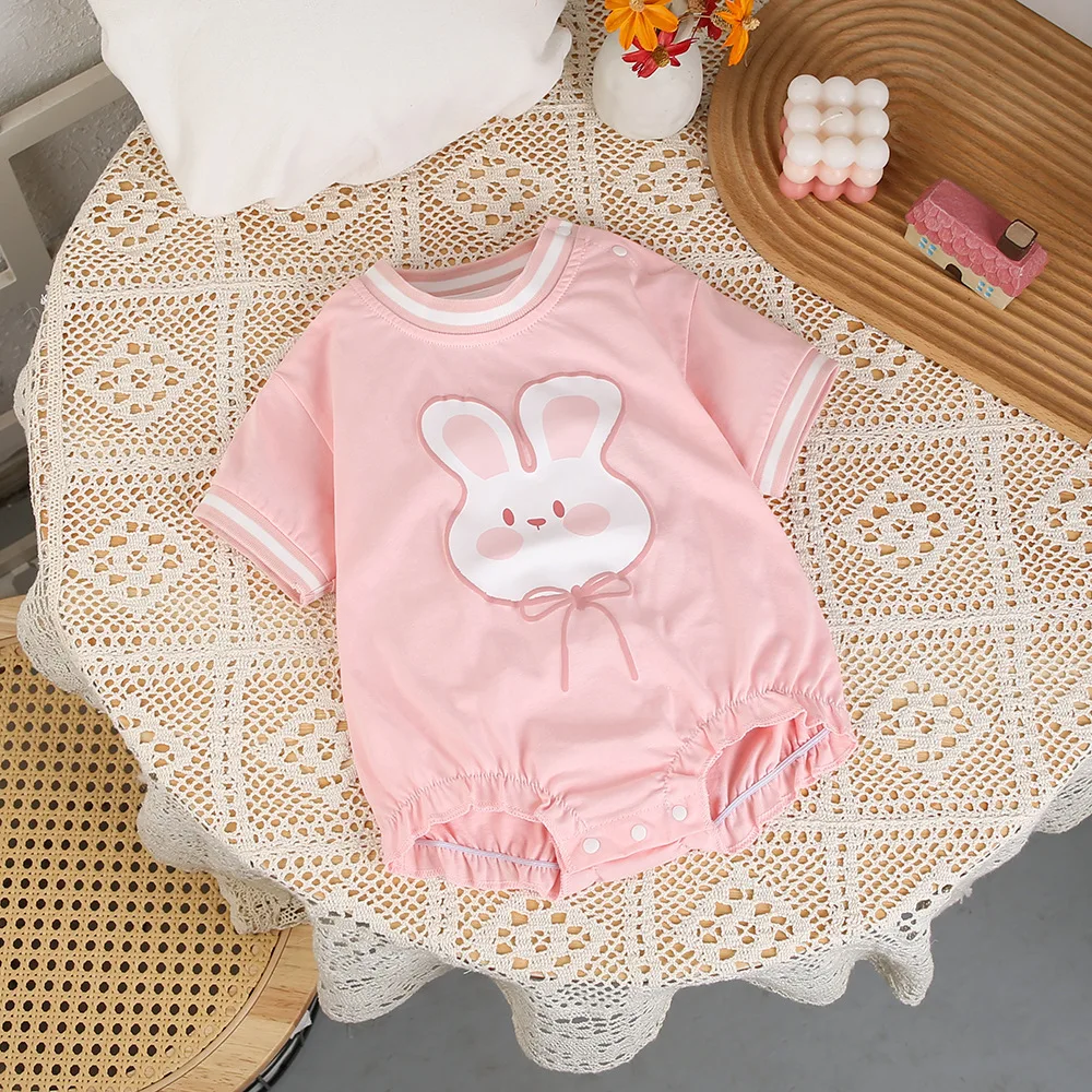 MILANCEL New Summer Girls Bodysuit 0-18M Baby Thin Style Bunny Jumpsuit Infant Sweet Rabbit Outwear Outwear