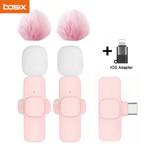 Micrófono Lavalier para teléfonos inteligentes tipo C, mini micrófono inalámbrico para Vlogging, TikTok, vídeos de Facebook, micrófonos, grabación de Audio