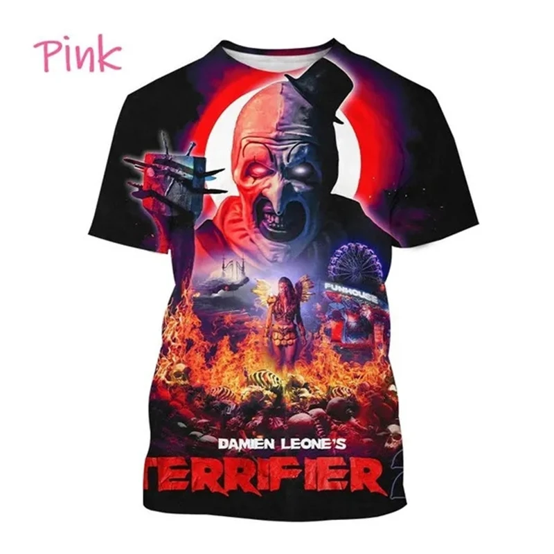 Summer Horror Movie Horror 3D Printing T Shirt Men's Casual Fashion Thriller Clown Halloween Short Sleeve Fun Cool Tshirt Tops