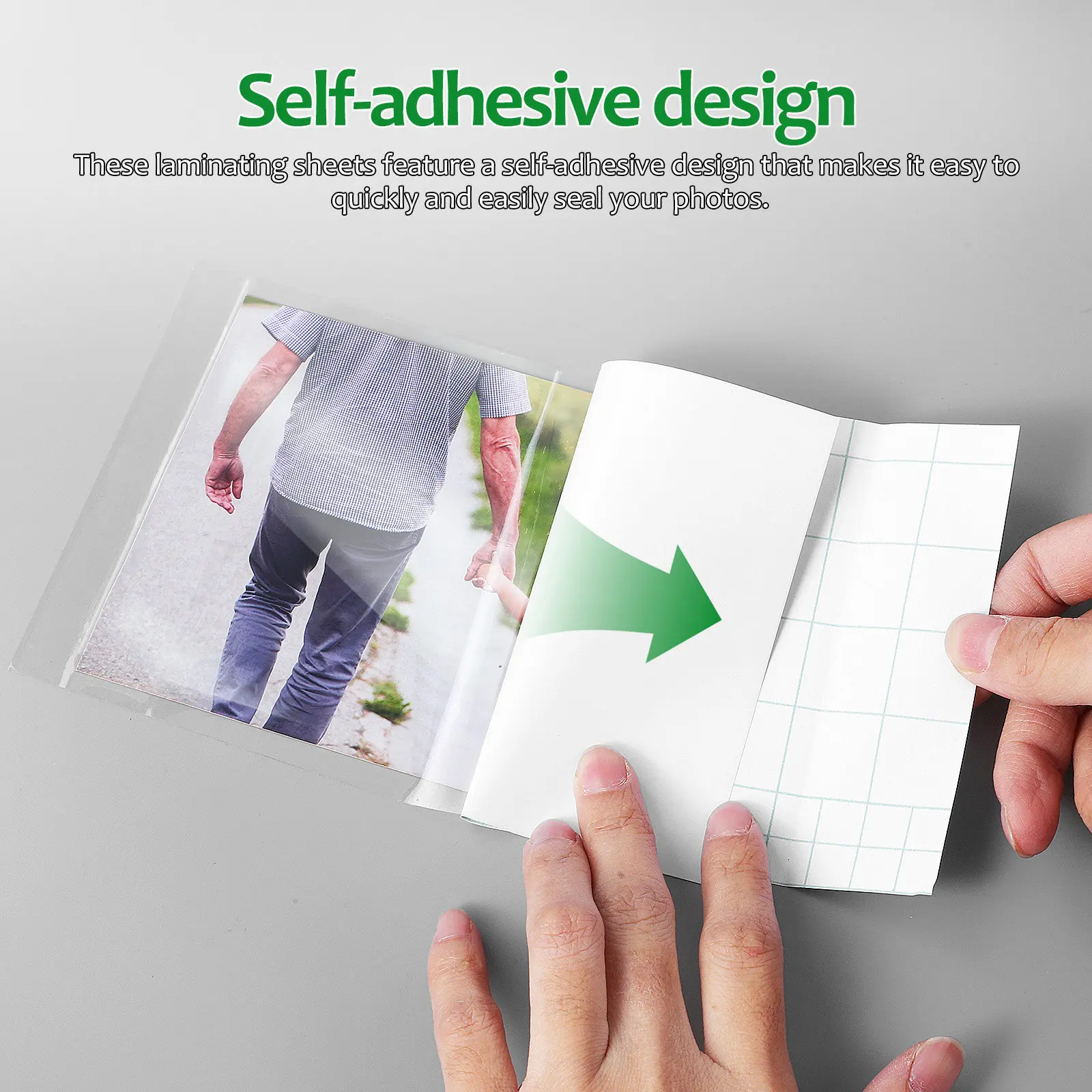 Photo Laminating Sheets Self Adhesive Clear Notecard Pouches Holes Sealing Smooth Flat Protect Photos Water Dust PVC Material