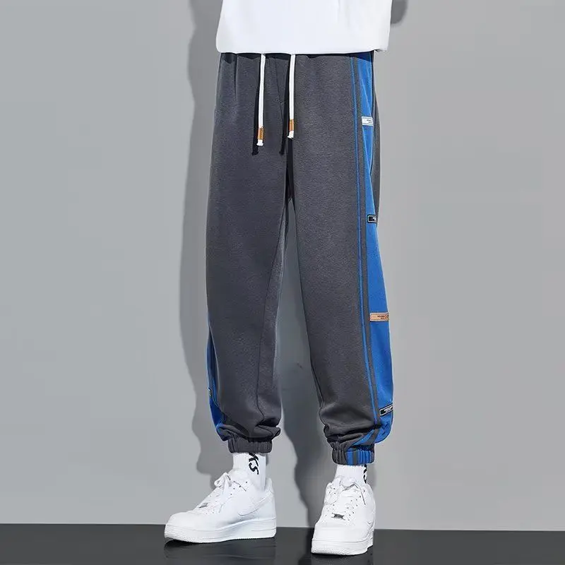 Koreon Harajuku Men Striped Sweatpants Spring Summer Elastic Waist Baggy Big Size Male Student Casual Harem Sports Trousers 5XL