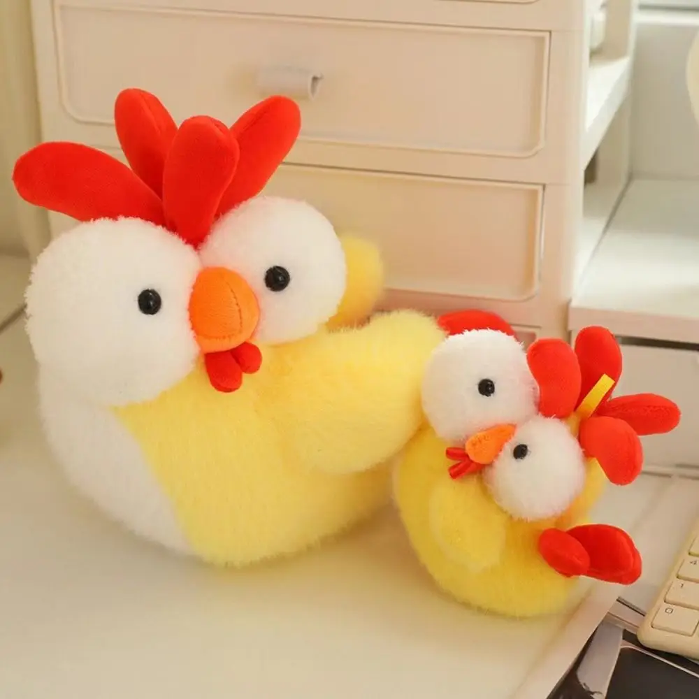 Realistic Chicken Chicken Plush Toy Protruding Eyes Soft Chick Soft Pillow Huggable Cartoon Chick Stuffed Dolls Birthday Gift