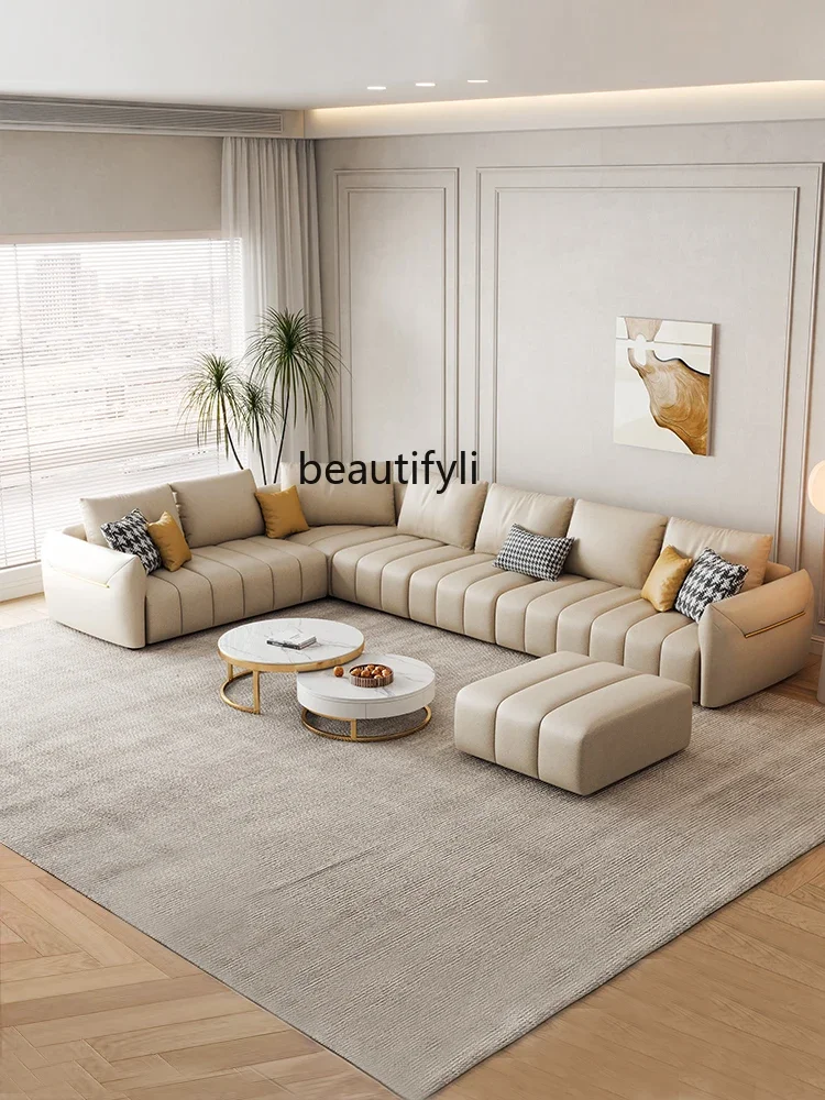 Y Leave-in technology fabric sofa living room modern light luxury U-shaped corner large apartment Italian piano key combination