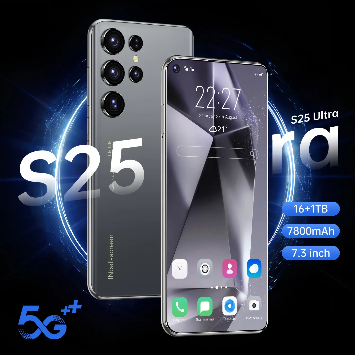 

New SmartPhone S25 Ultra 7.3Inch CellPhone 72MP+108MP Android Moblie Phones 5G Dual Sim Card 8000mAh 22GB 2TB Unlocked Celulares